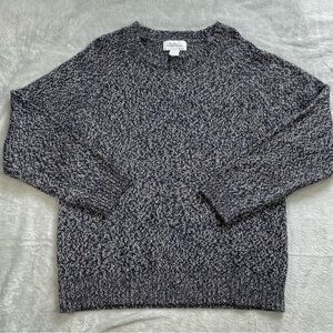 Vermont Country Store Sweater Large Womens Wool Blend Knit Navy Marl